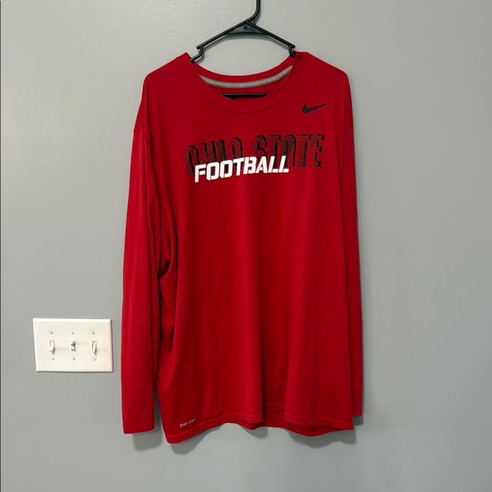 Nike Ohio State Red Long Sleeve Football Tee